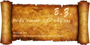 Brünauer Zétény névjegykártya
